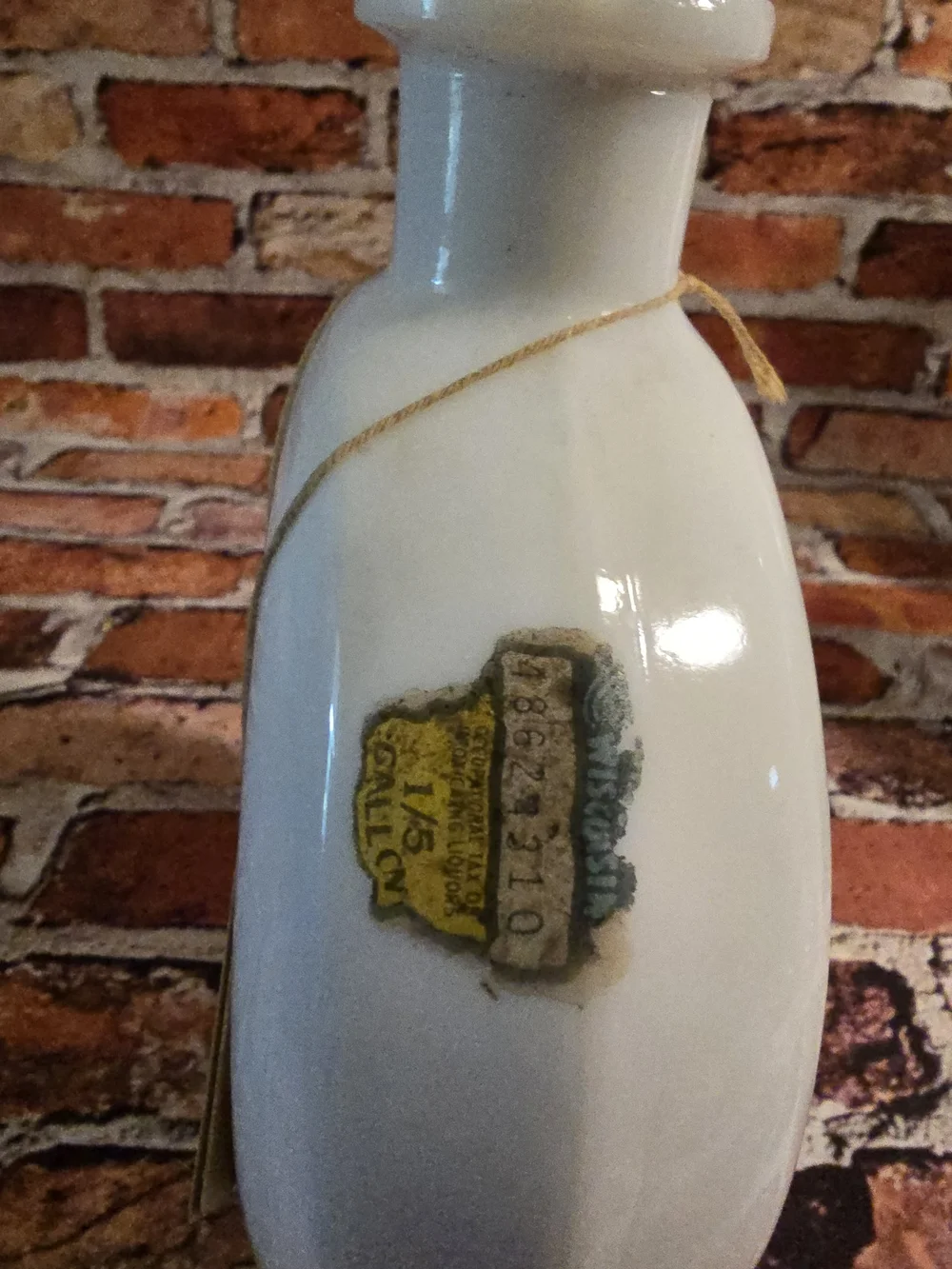JW Dant Whiskey Decanter with Painted Chukar Partridge 1969